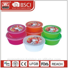 Plastic Round Microwave Food Container set 2pcs (1.65L/2.55L)